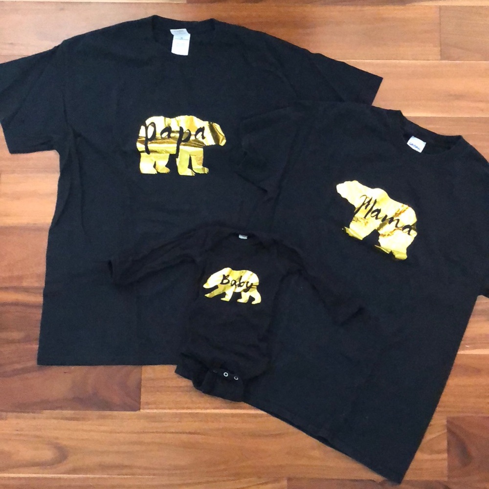 Mama Papa Baby Bear family shirt set